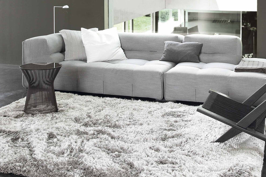 Adore Hand Woven Rug by Ligne Pure, showing adore hand woven rug in live shot.
