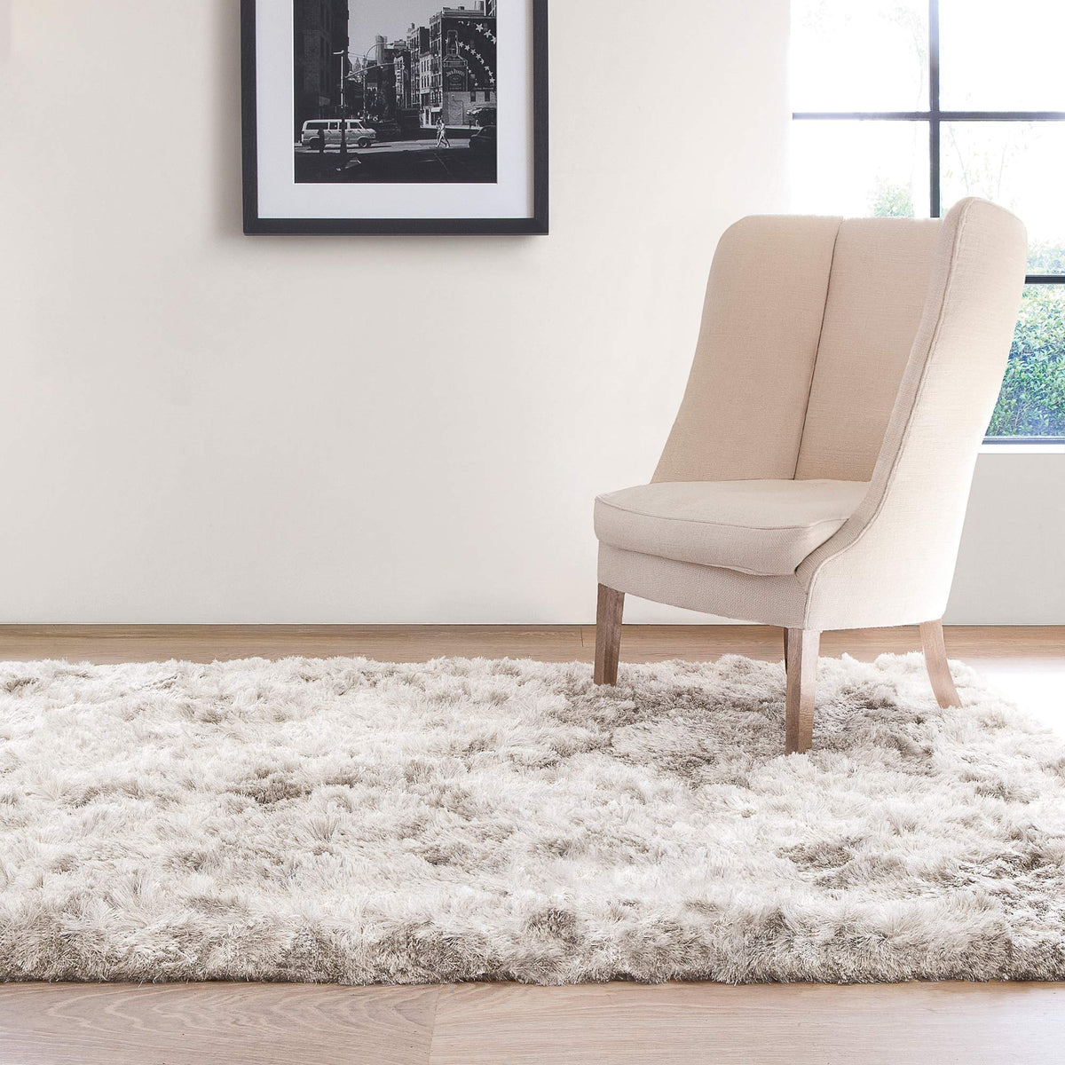 Adore Hand Woven Rug by Ligne Pure, showing adore hand woven rug in live shot.