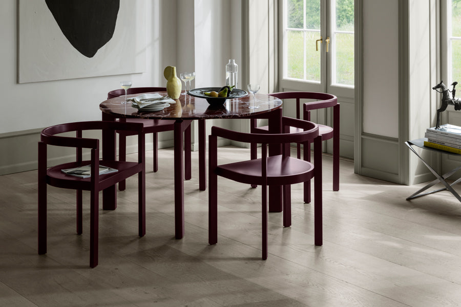 After Chair by Fritz Hansen, showing after chairs in live shot.