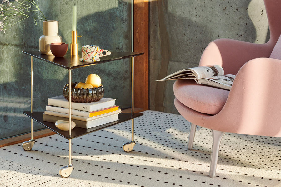AJ Trolley by Fritz Hansen, showing aj trolley in live shot.