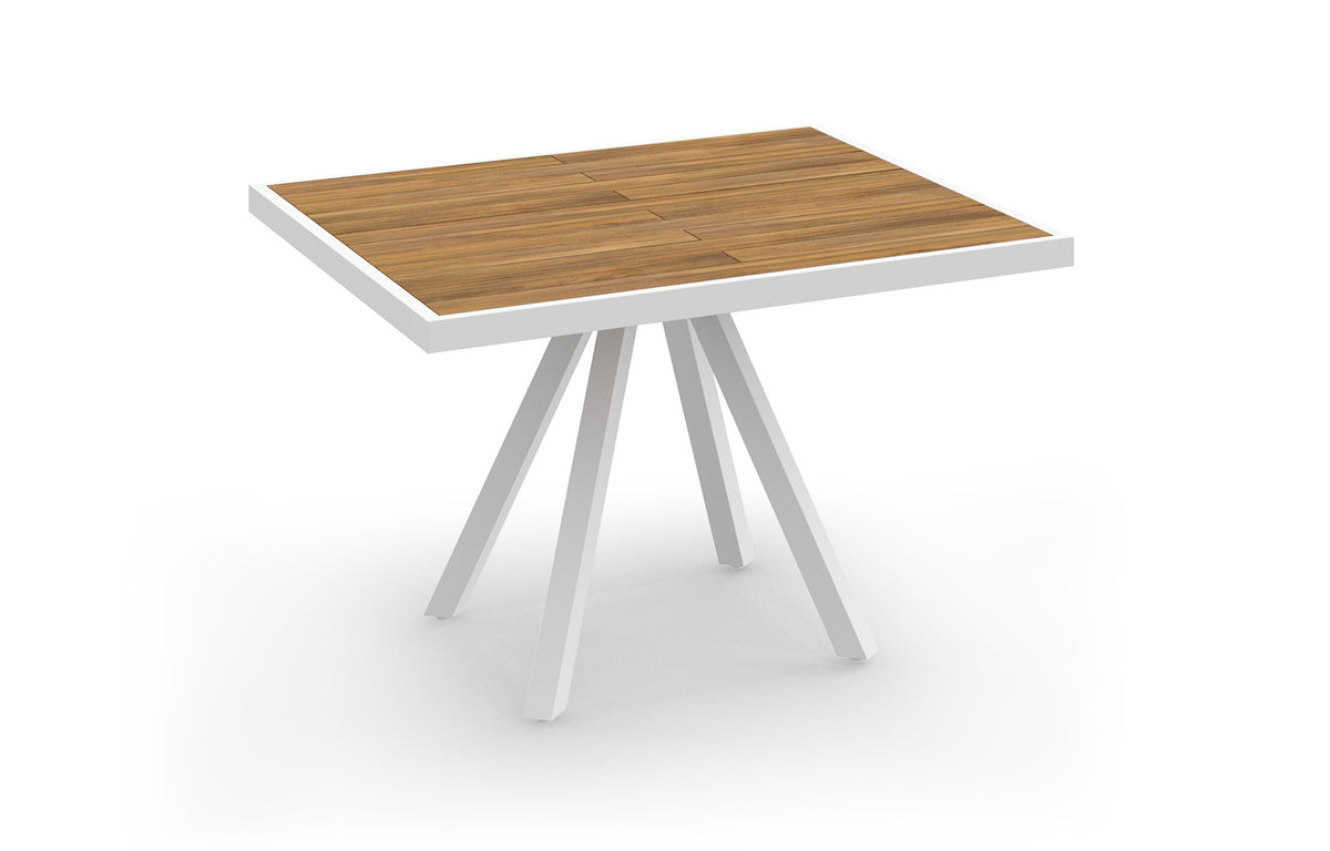 Albatross Dining Table by Mamagreen - 44" Square, Cotton Ultra Durable Stainless Steel.