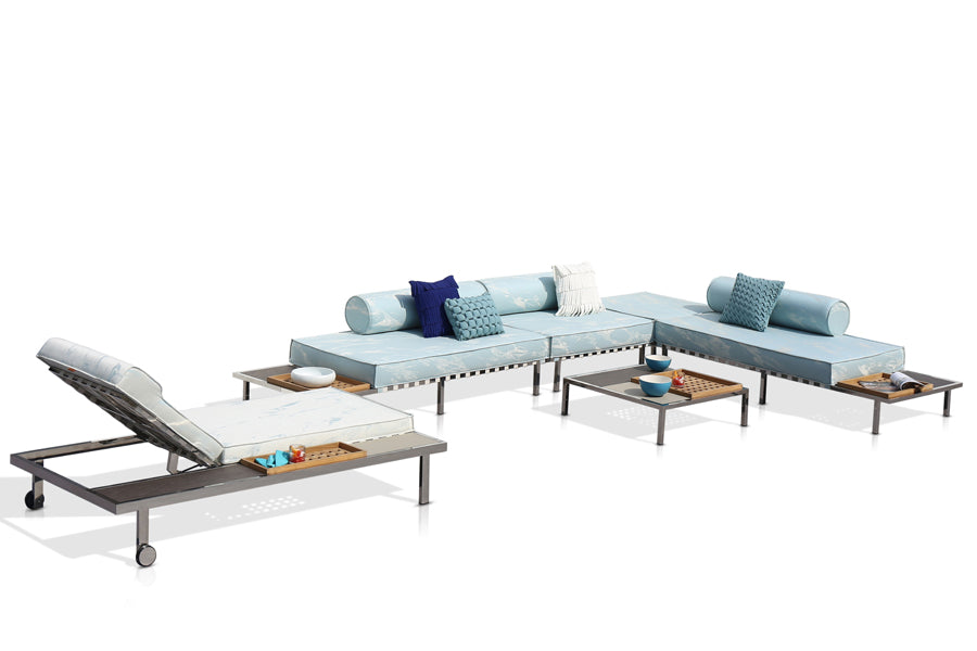 Albatross Low Table by Mamagreen, showing angle view of albatross low table in mixed.
