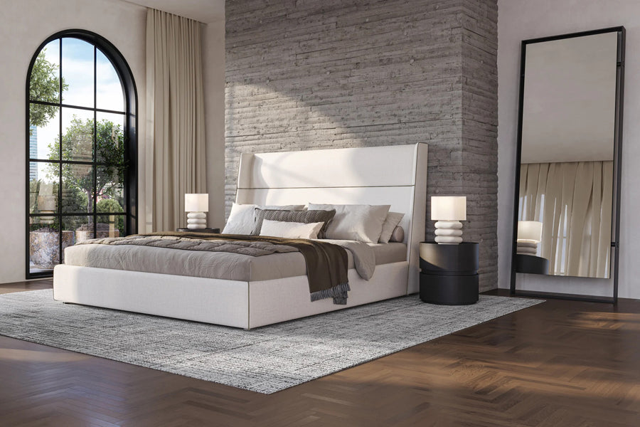 Alden Nightstand by Viesso, showing alden nightstands in live shot.