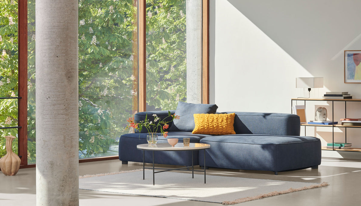 Alphabet Sofa by Fritz Hansen, showing alphabet sofa in live shot.