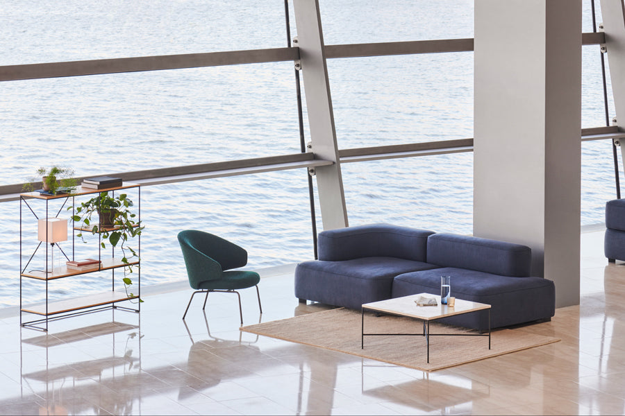 Alphabet Sofa by Fritz Hansen, showing alphabet sofas in live shot.