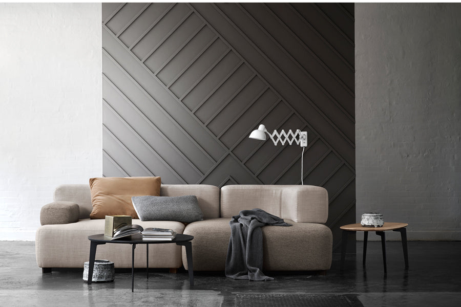 Alphabet Sofa by Fritz Hansen, showing alphabet sofa in live shot.