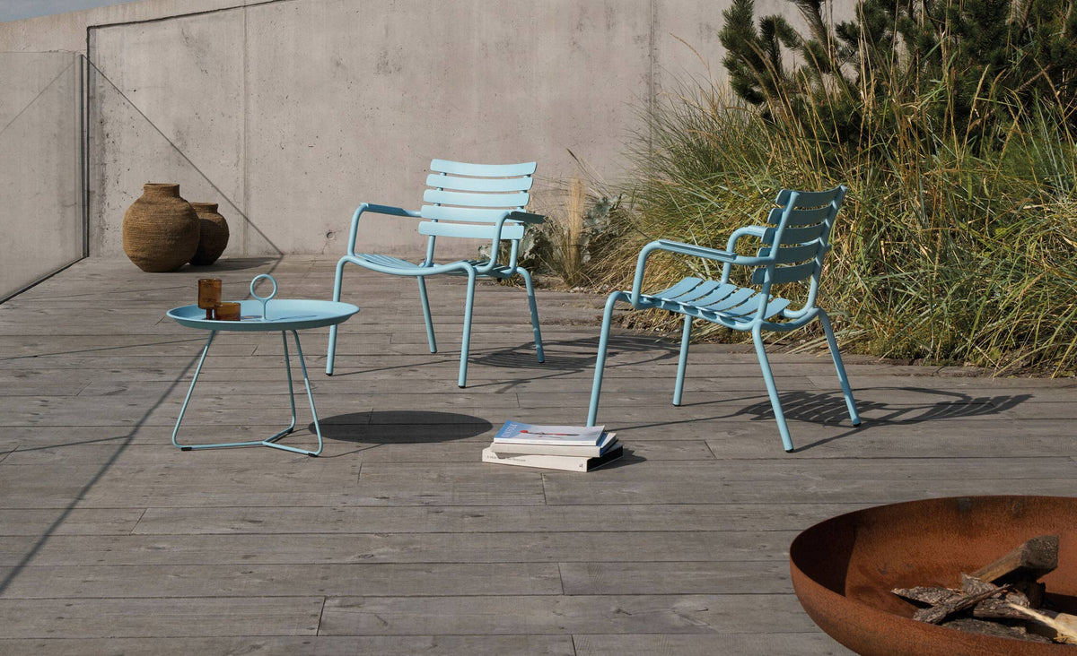 Alua Lounge Chair by Houe, showing alua lounge chairs in live shot.