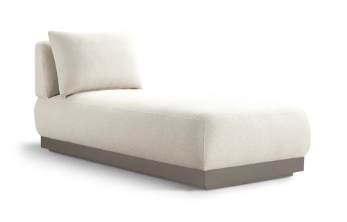 Amalfi Armless Chaise by Harbour - Taupe Aluminum, Blanco Panama.