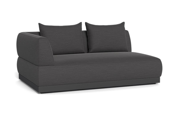 Amalfi One Arm Sectional Sofa by Harbour - Left Arm, Asteroid Aluminum, Grafito Panama.