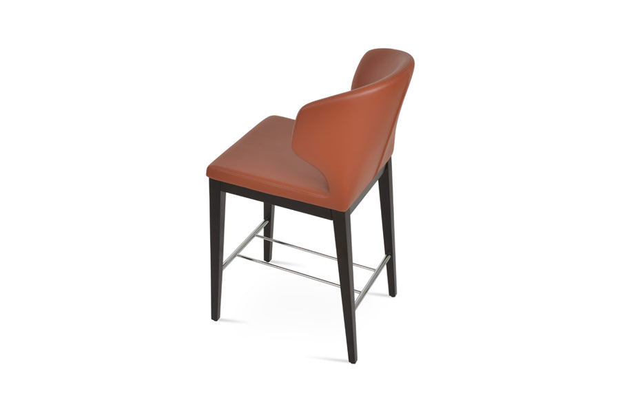 Amed Wood Stool by SohoConcept, showing back view of amed wood stool in beech wenge wood/cinnamon ppm-fr.