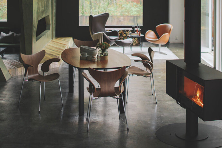 Analog Table by Fritz Hansen, showing analog table in live shot.