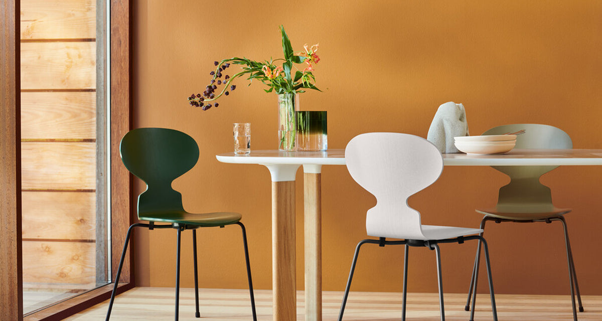 Analog Table by Fritz Hansen, showing analog table in live shot.