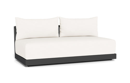 Antigua Armless Sectional Sofa by Harbour - Asteroid Aluminum, Blanco Panama.