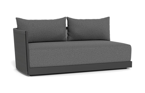 Antigua One Arm Sectional Sofa by Harbour - Left, Asteroid Aluminum, Slate Siesta.