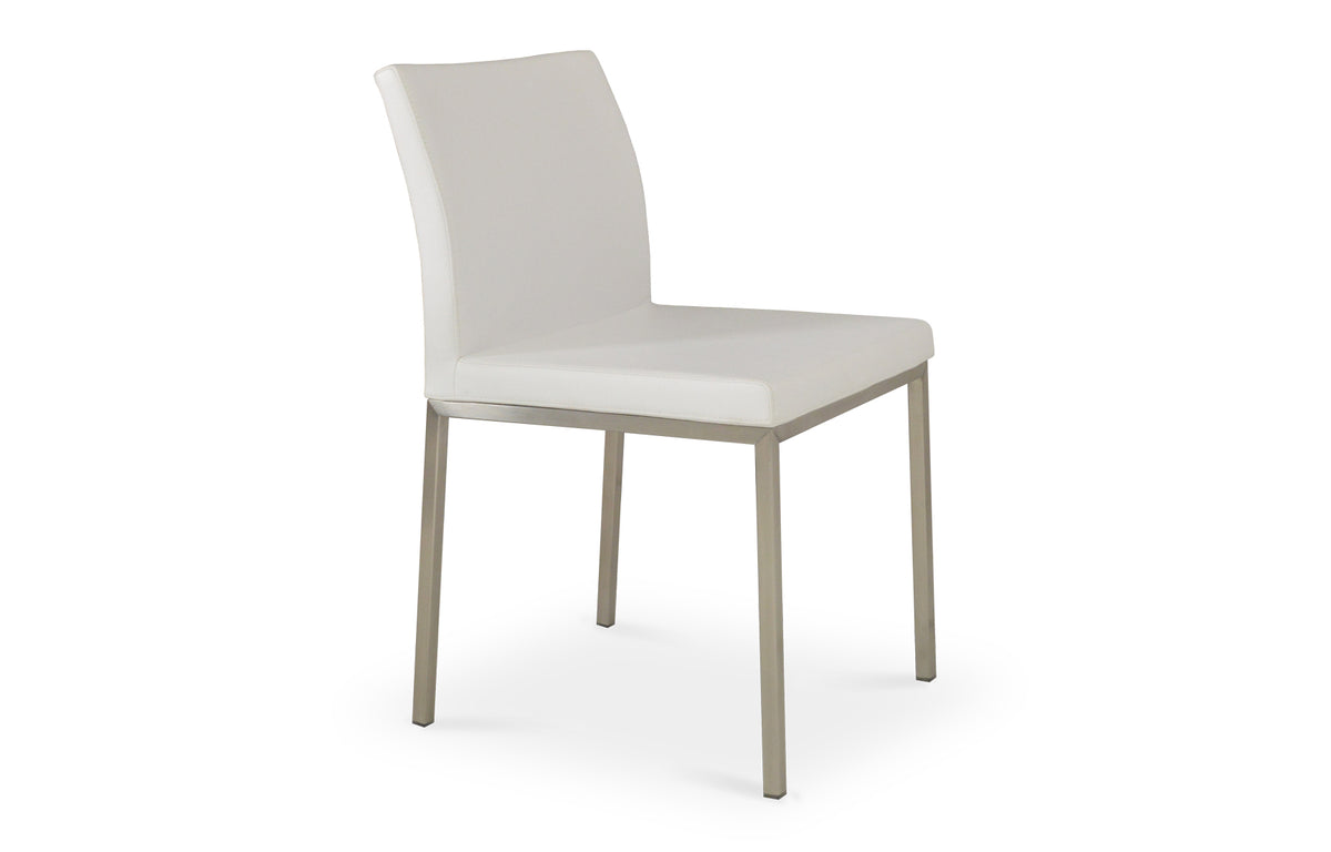 Aria Metal Dining Chair by SohoConcept - Chrome, White PPM.