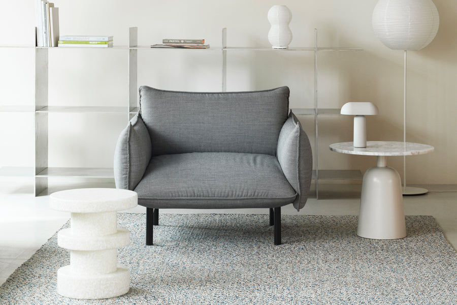 Ark Armchair by Normann Copenhagen, showing ark armchair in live shot.