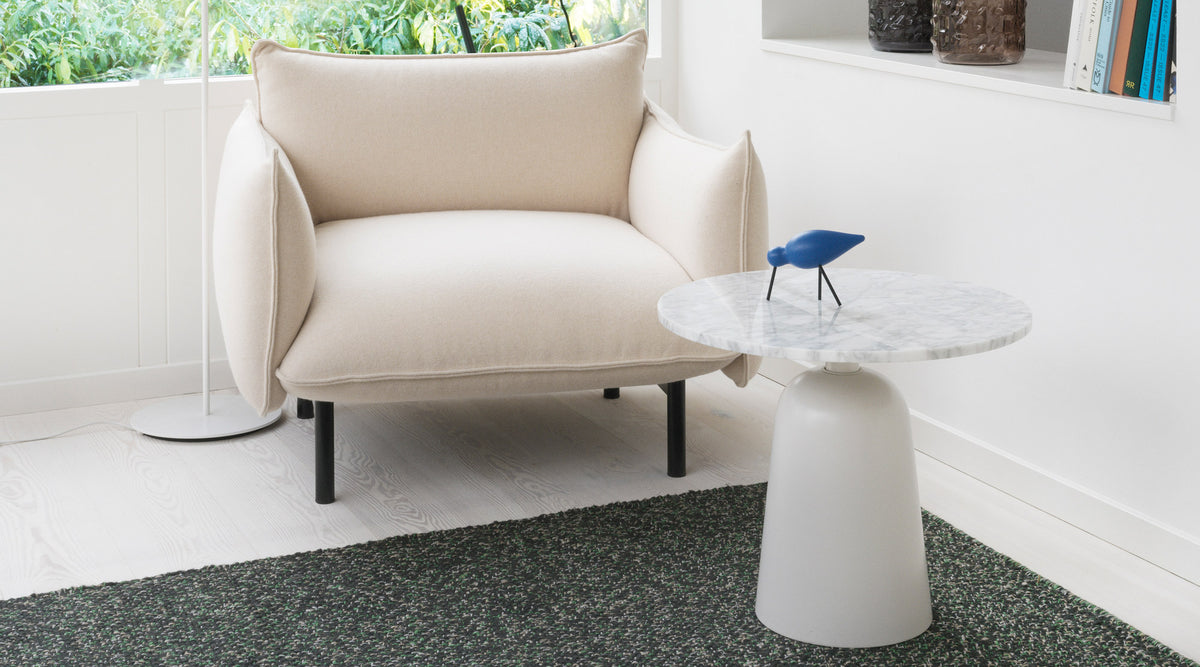 Ark Armchair by Normann Copenhagen, showing ark armchair in live shot.