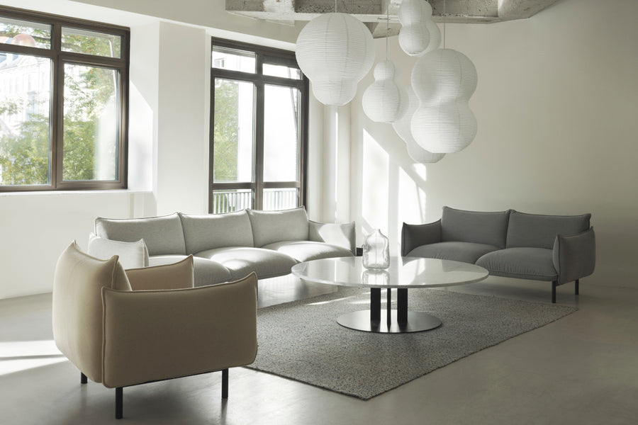 Ark Armchair by Normann Copenhagen, showing ark armchair in live shot.