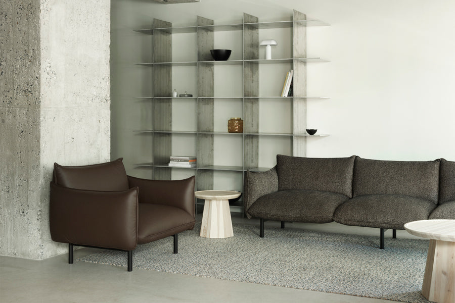 Ark Armchair by Normann Copenhagen, showing ark armchair in live shot.