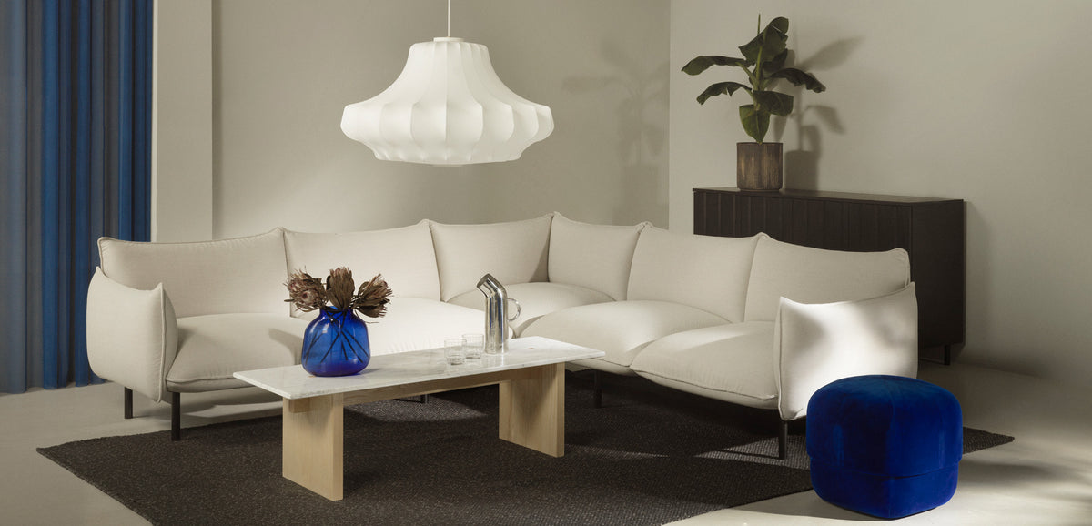 Ark Modular Sectional by Normann Copenhagen, showing ark modular sectional in live shot.