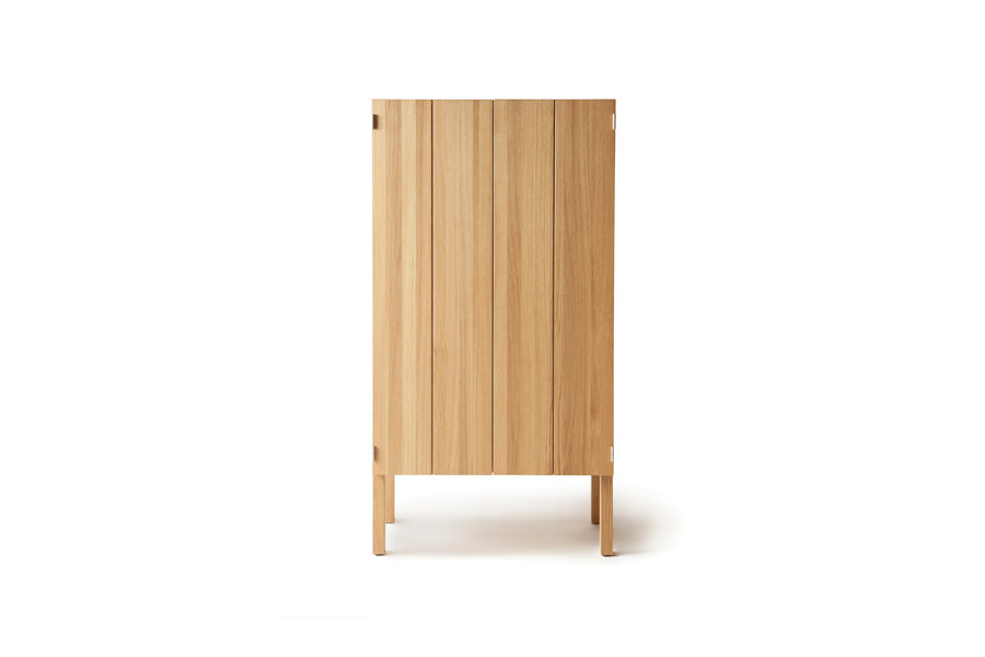 Arkitecture Cabinet by Nikari, showing back view of arkitecture cabinet in high/oak.
