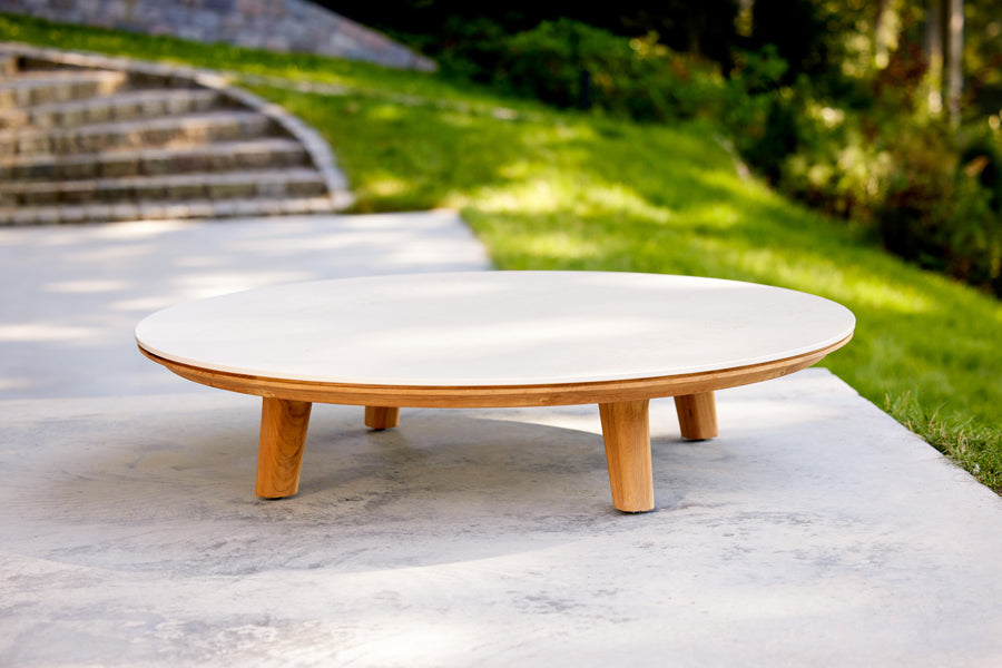 Aspect Coffee Table by Cane-Line, showing aspect coffee table in live shot.