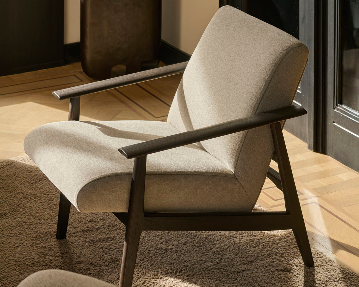 Aspekt Lounge Chair by Ethnicraft, showing aspekt lounge chair in live shot.