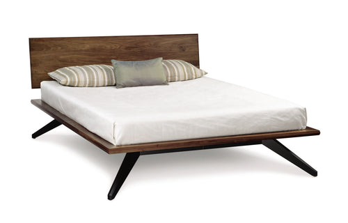 Astrid Bedroom Collection by Copeland Furniture - Bed with 1 Adjustable Headboard Panel, Walnut/Dark Chocolate.