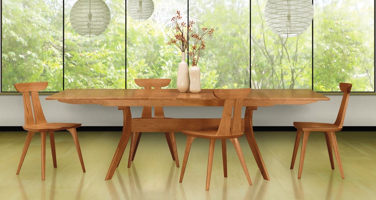 Audrey Dining Table by Copeland Furniture, showing audrey dining table in live shot.