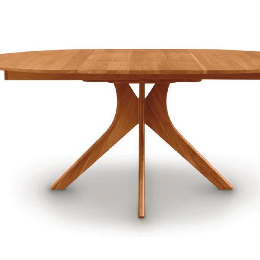 Audrey Round Extension Table by Copeland Furniture, showing closeup view of audrey round extension table.