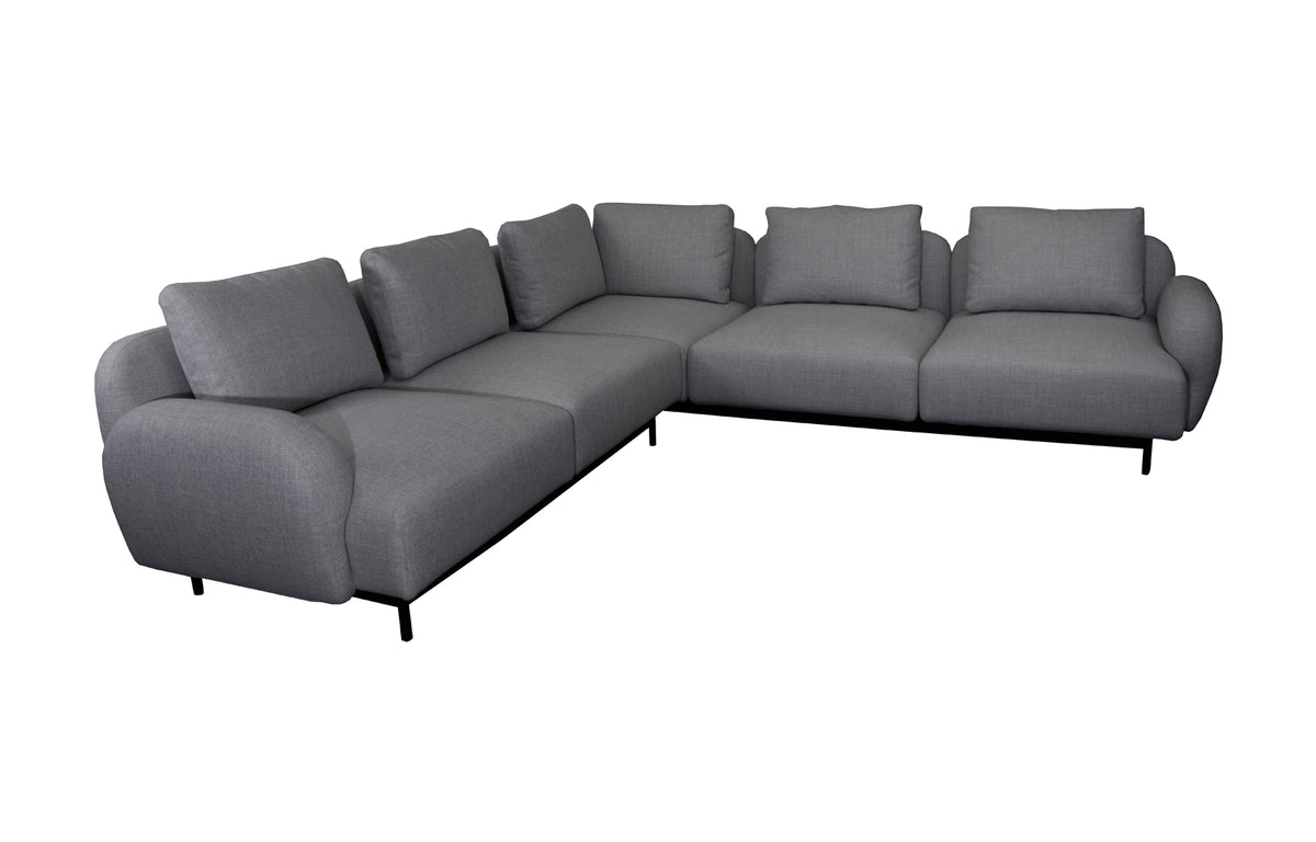 Aura Sectional by Cane-Line - Corner Sofa, Dark Grey Ambience Fabric.