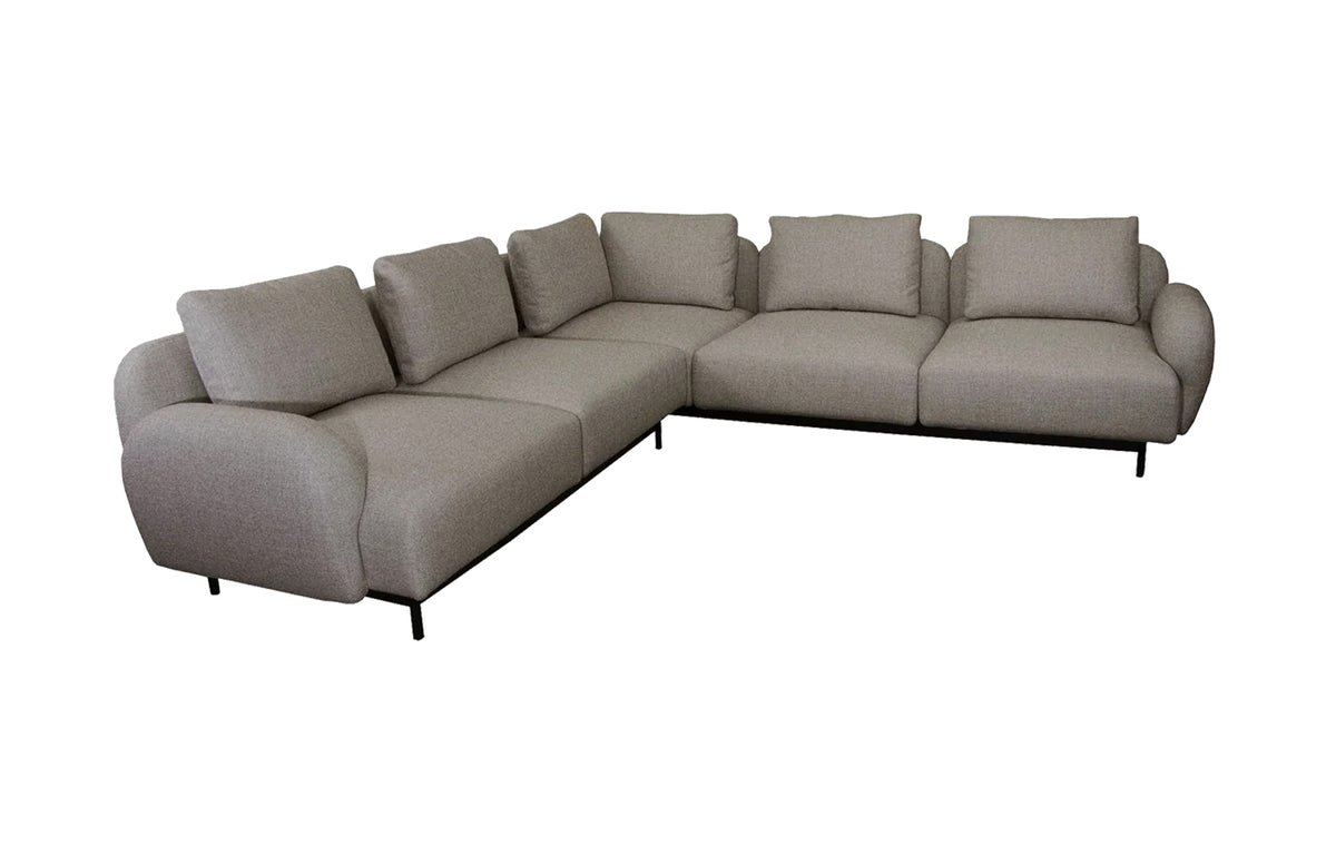 Aura Sectional by Cane-Line - Corner Sofa, Light Brown Zen Fabric.