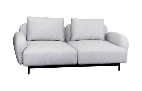 Aura sofa by Cane-Line - 2-Seater, Light Grey Ambience Fabric *.