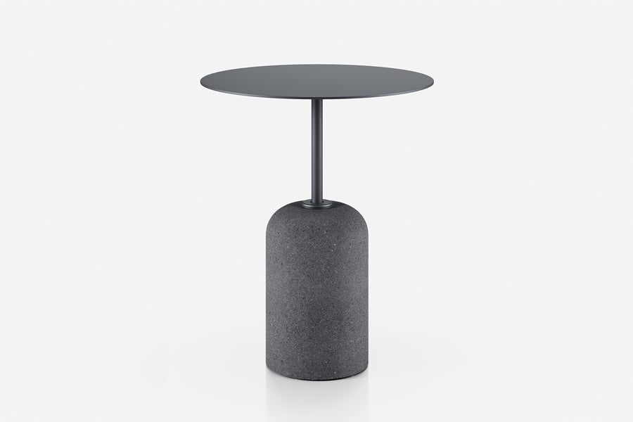 Avalon Side Table by Kollektiff, showing front view of avalon side table in studio shot.