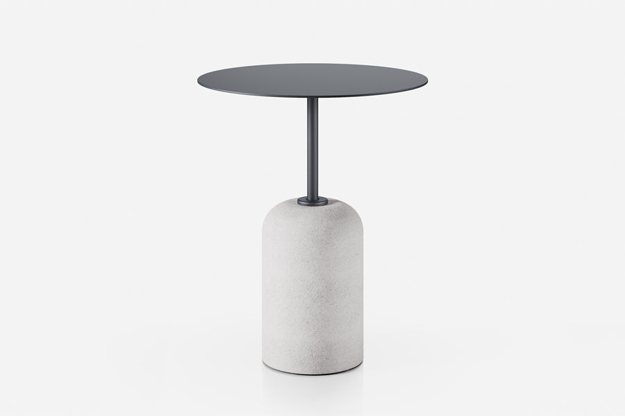 Avalon Side Table by Kollektiff, showing front view of avalon side table in studio shot.