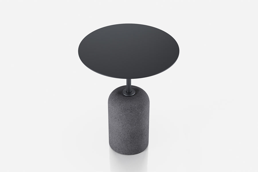 Avalon Side Table by Kollektiff, showing top view of avalon side table in studio shot.