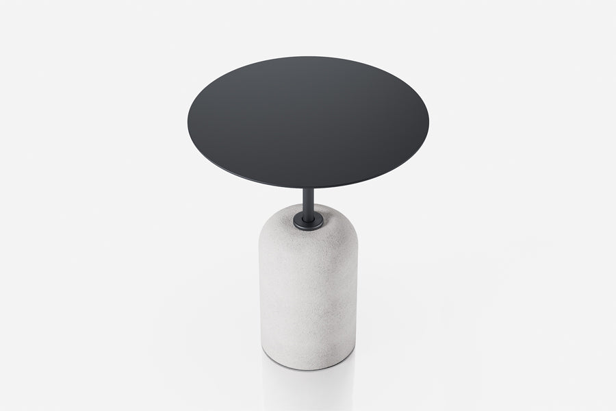 Avalon Side Table by Kollektiff, showing top view of avalon side table in studio shot.