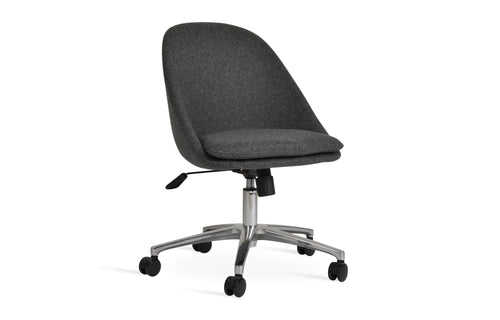 Avanos Office Chair by SohoConcept - Small, Aluminum, Camira Blazer Dark Grey Wool.