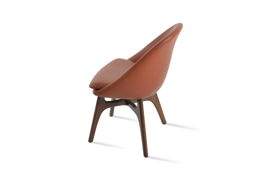 Avanos Wood Dining Chair by SohoConcept, showing back view of avanos wood dining chair in cinnamon ppm-fr.