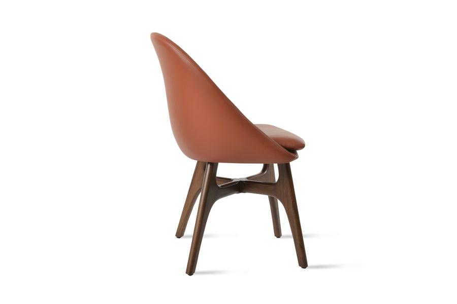 Avanos Wood Dining Chair by SohoConcept, showing side view of avanos wood dining chair in cinnamon ppm-fr.