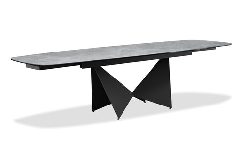 Aventador Double Extension Dining Table by Mobital, showing angle view of aventador double extension dining table