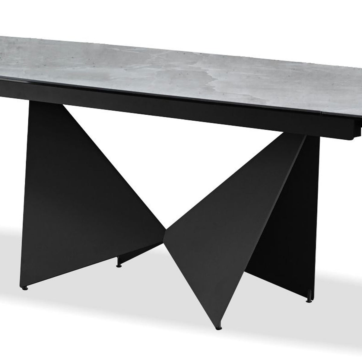 Aventador Double Extension Dining Table by Mobital, showing closeup view of aventador double extension dining table