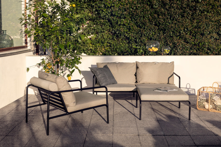 Avon Outdoor Chair by Houe, showing avon outdoor chair in live shot.