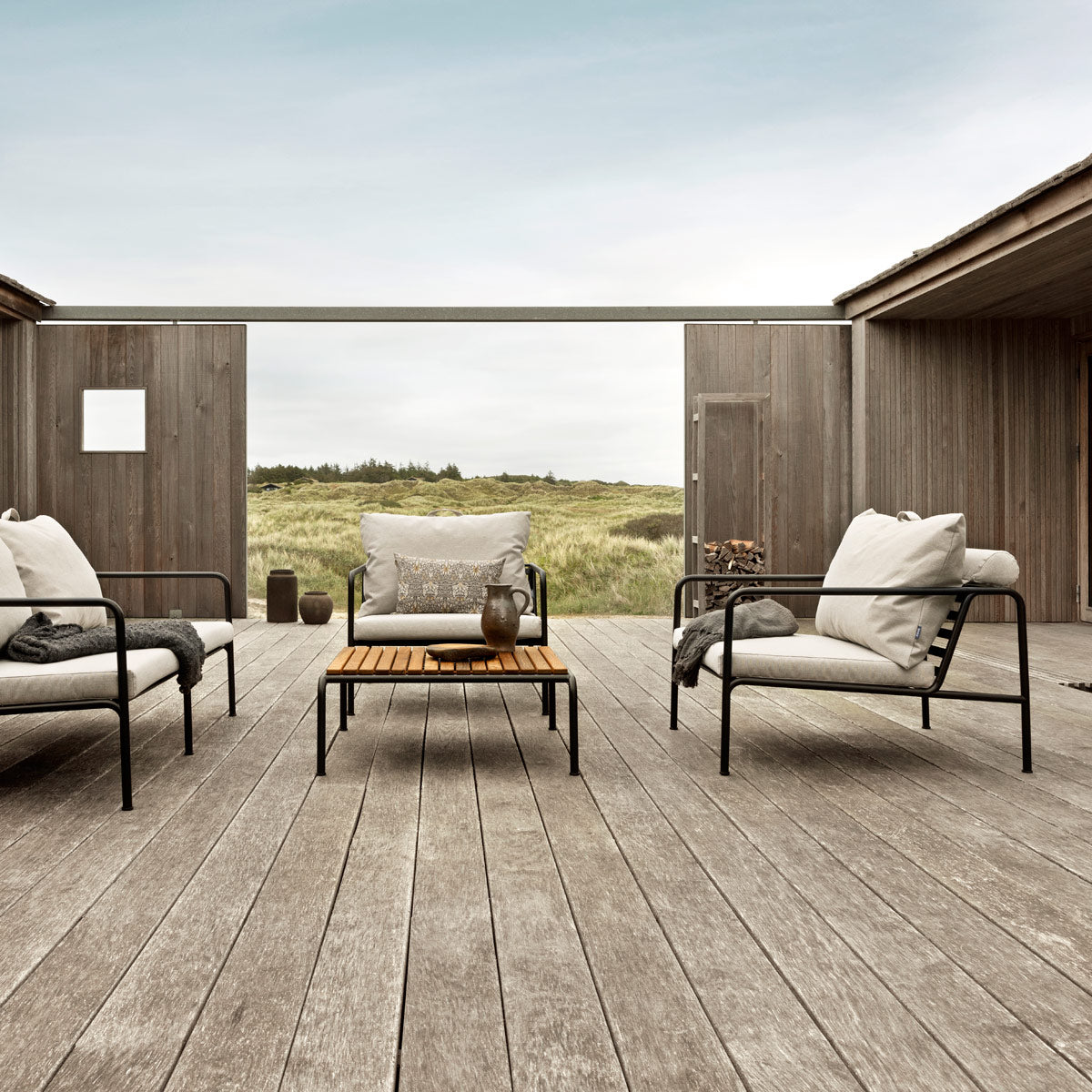 Avon Outdoor Chair by Houe, showing avon outdoor chair in live shot.