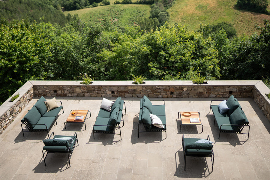 Avon Outdoor Chair by Houe, showing avon outdoor chairs in live shot.