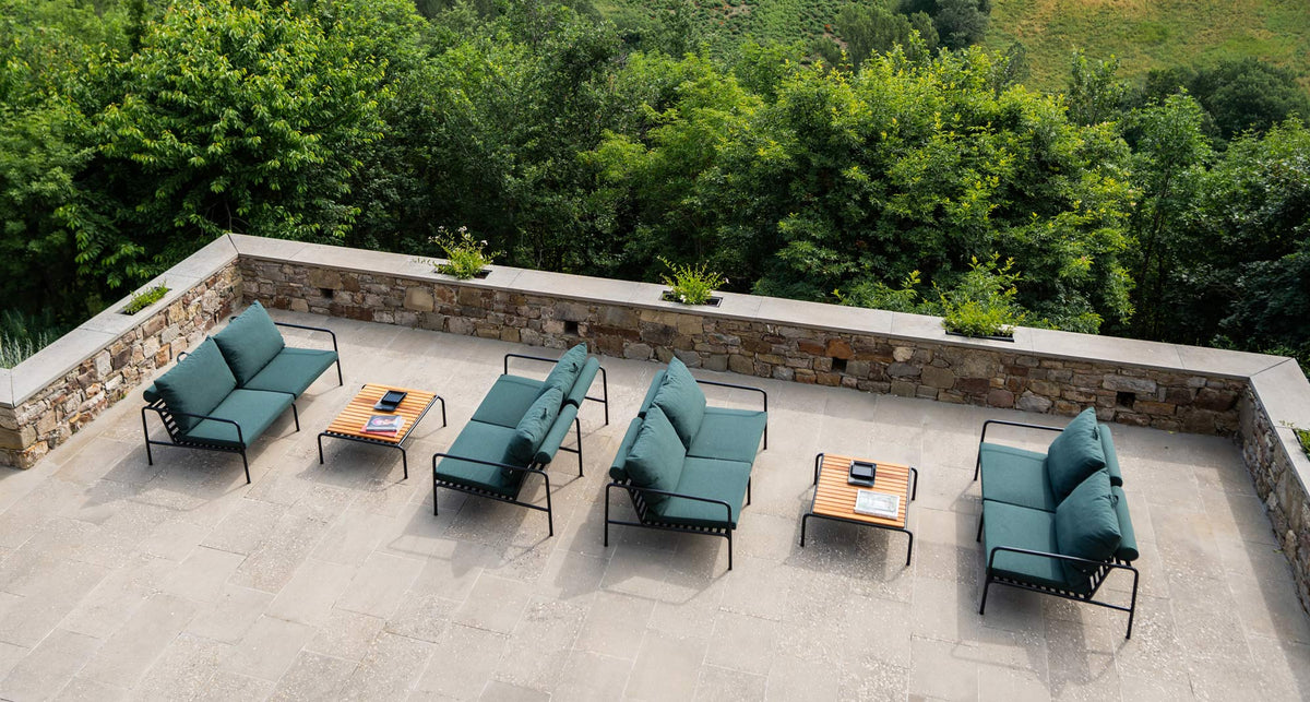 Avon Outdoor Sofa by Houe, showing avon outdoor sofas in live shot.