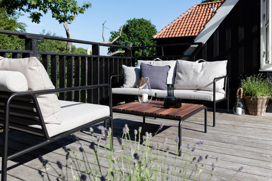 Avon Outdoor Sofa by Houe, showing avon outdoor sofa in live shot.