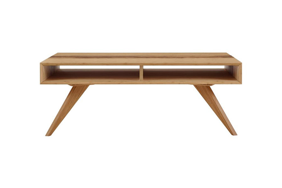 Azara Coffee Table by Greenington, showing front view of azara coffee table in caramelized exotic tiger.