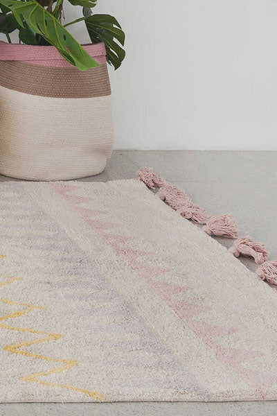 Azteca Rug by Lorena Canals, showing azteca rug in live shot.
