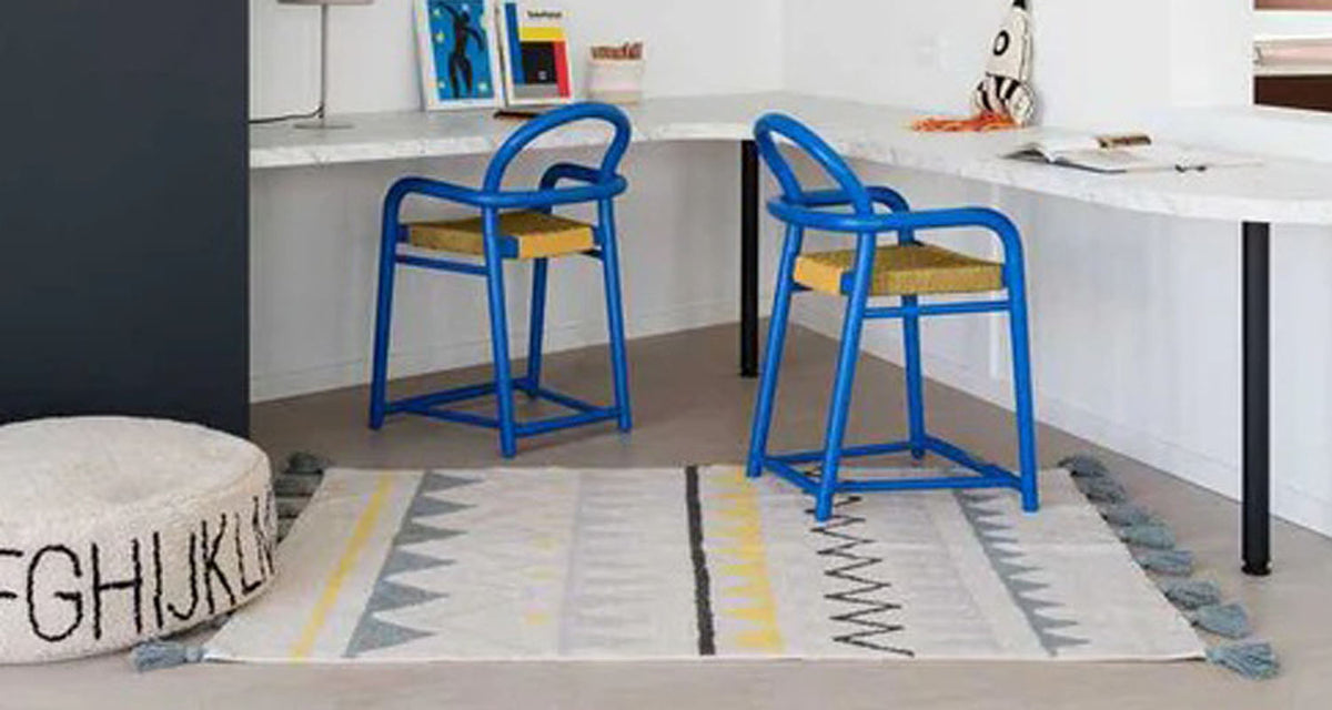 Azteca Rug by Lorena Canals, showing azteca rug in live shot.